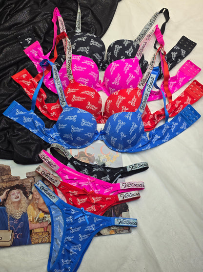 (34-40)b Premium Range Victoria Secret Bra Set (Shocking pink)