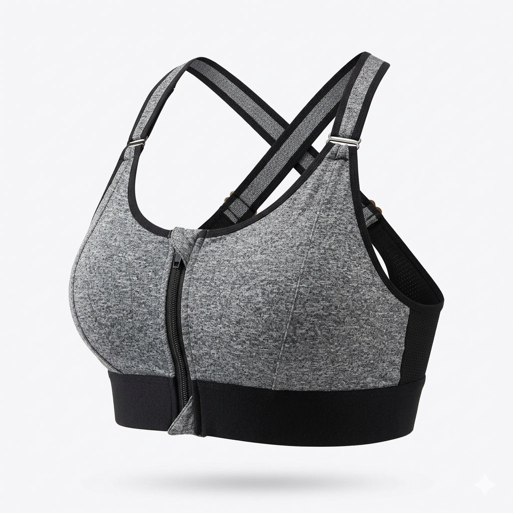 (34-46)High Impact, A Grade Ultimate Comfort Sports Bra Zipper(026)*