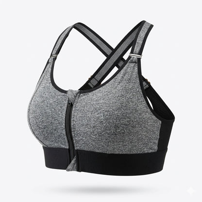 (34-46)High Impact, A Grade Ultimate Comfort Sports Bra Zipper(026)*