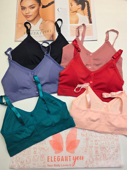 (28-36)Front Button Style Comfy Bra (040)*