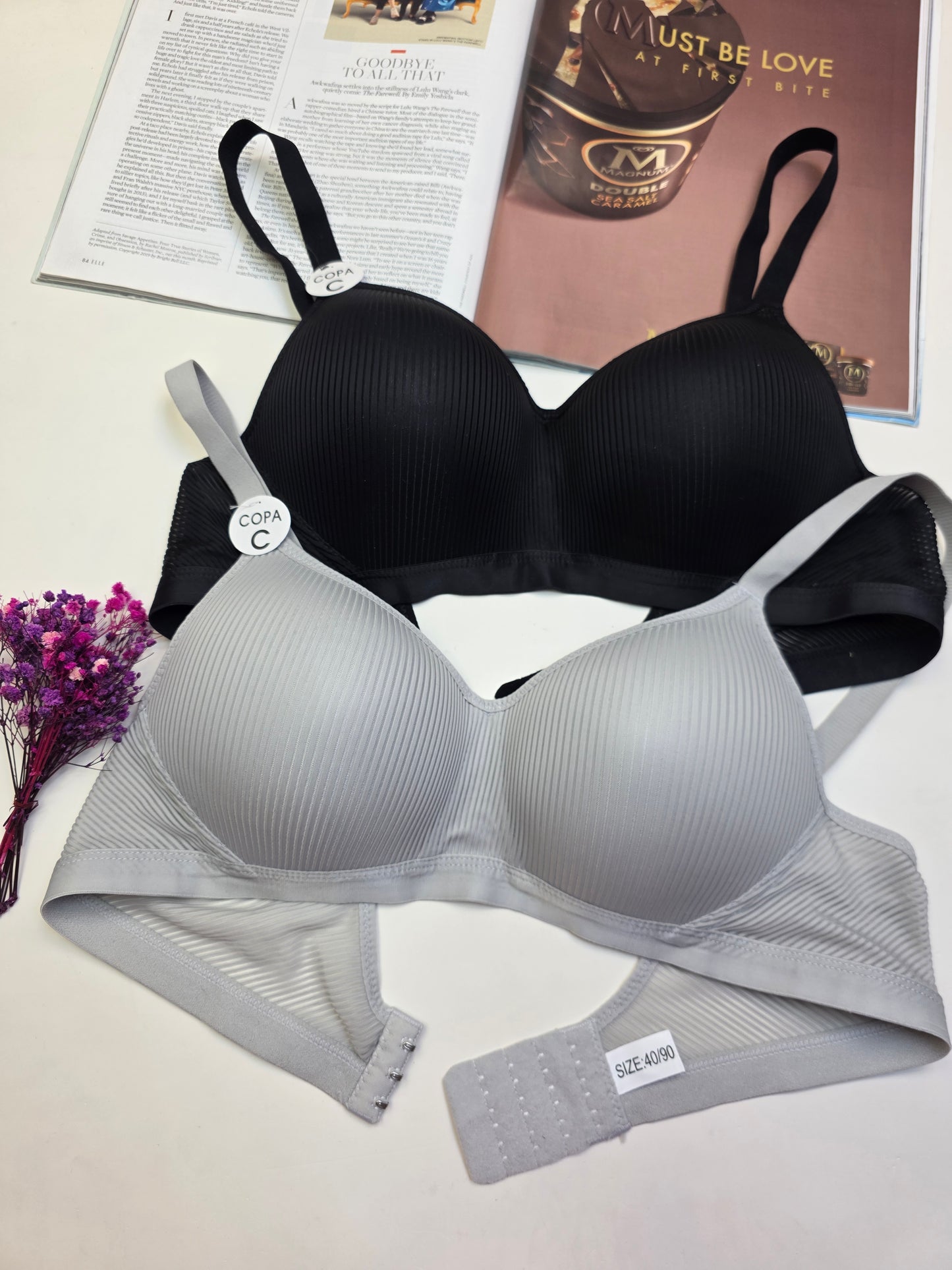 (36-42)C Cup Full Coverage  Thin Pad Non Wire Summer Bra (f20) (051)*