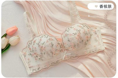 Pinteresty Embroided Bra Pabty Set (163)