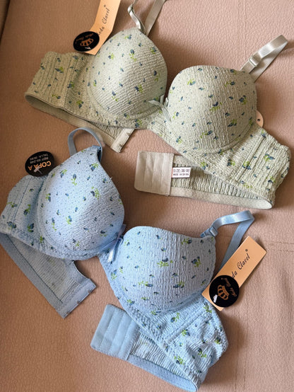 (36-42) Flower PrintedThin Pad Underwire Bea (176)
