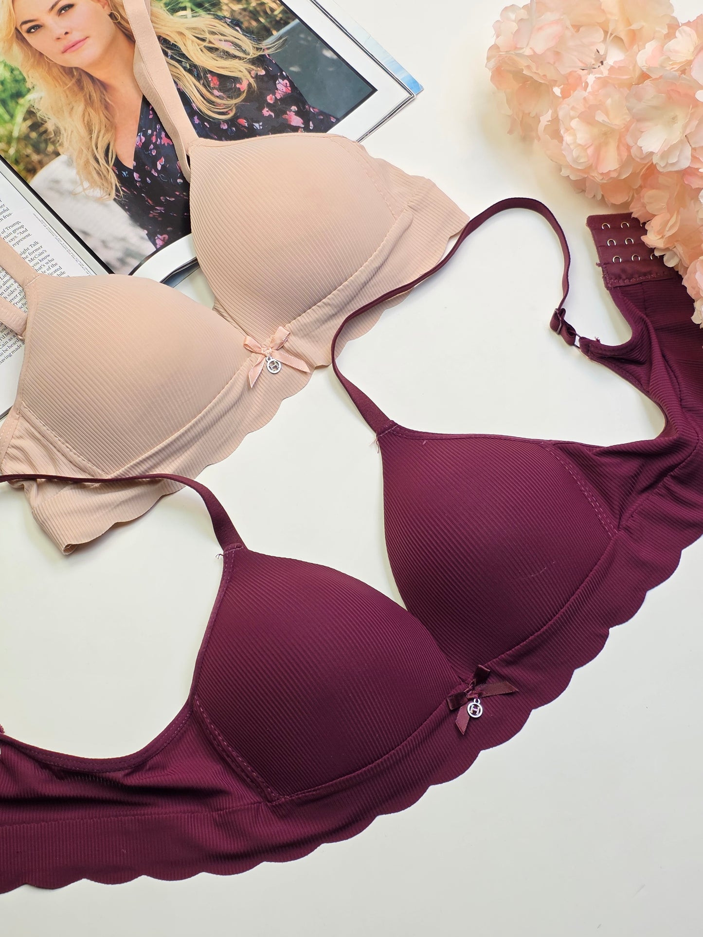 (32-38)b size Daily wear Thin-Pad Non-Wired Seamless Bra (163)