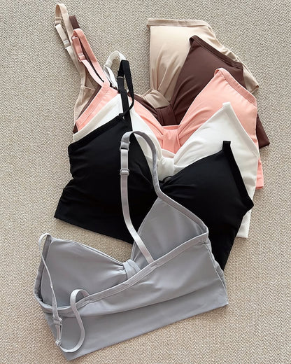 Seamless Adjustable Strap Knot Bra