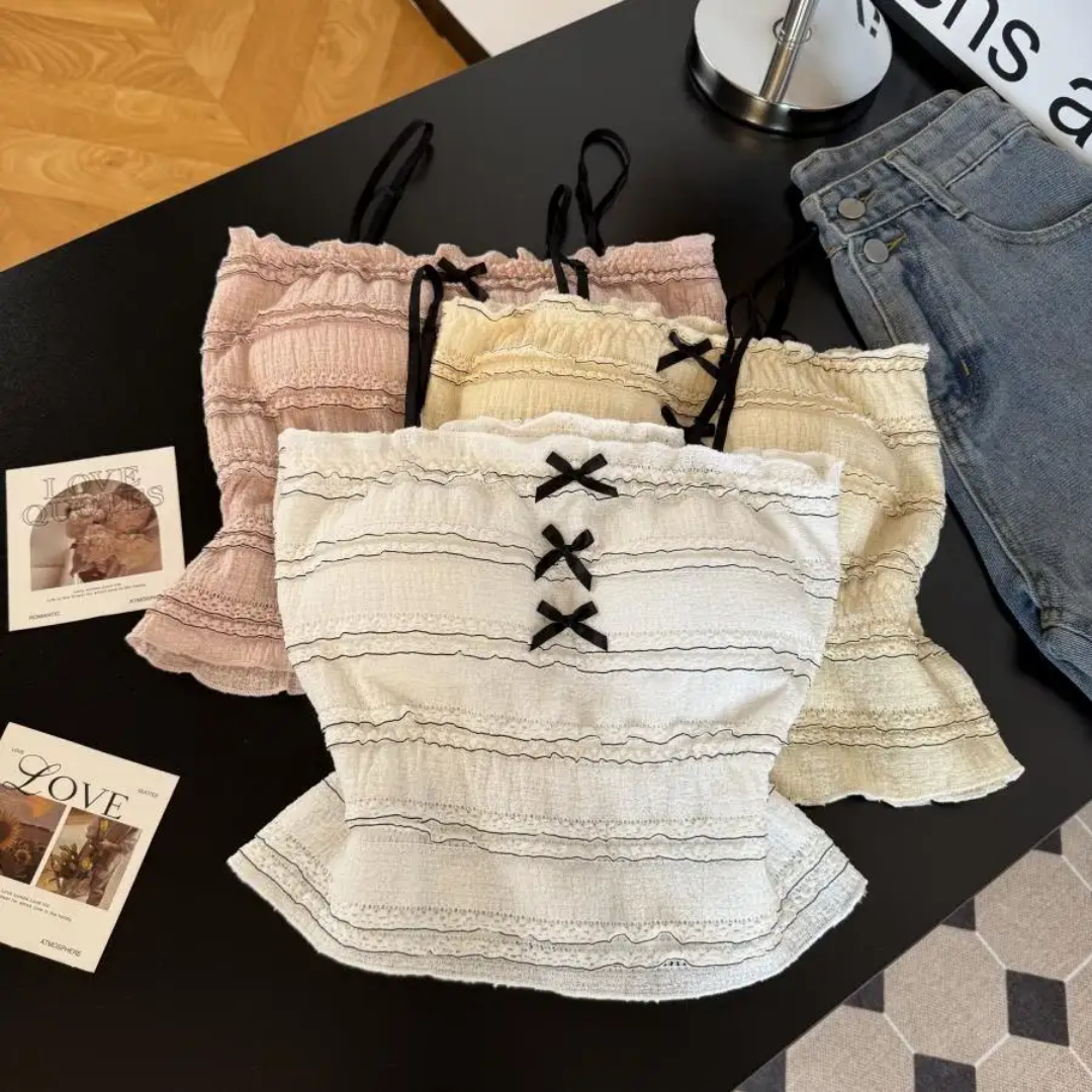 (30-36) Beautiful Thin Straps Lacy Tank Top