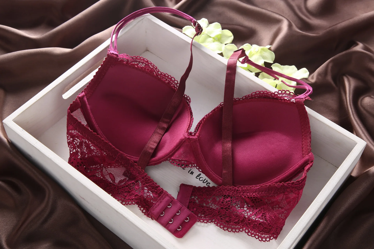 (34-36)b Flower Padded Pusp-up Wire Bra(045)