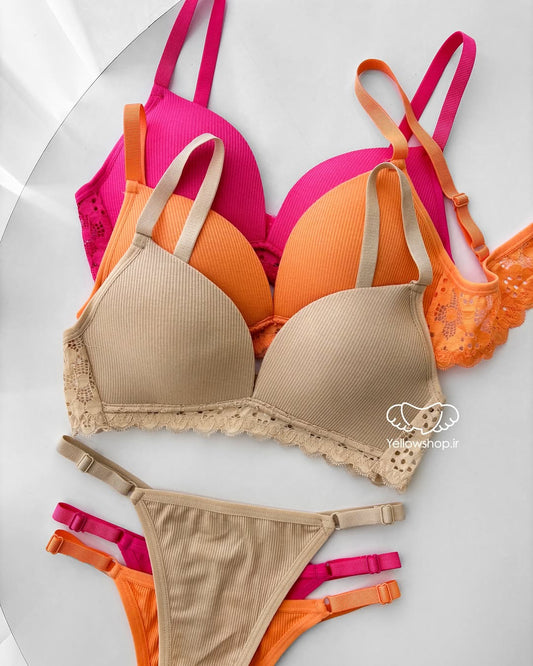 Elegant light padded bra set (042)