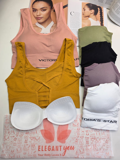 Victoria's Star  WIDE STRAP SPORTS BRA Free Size For (30-36) (012)