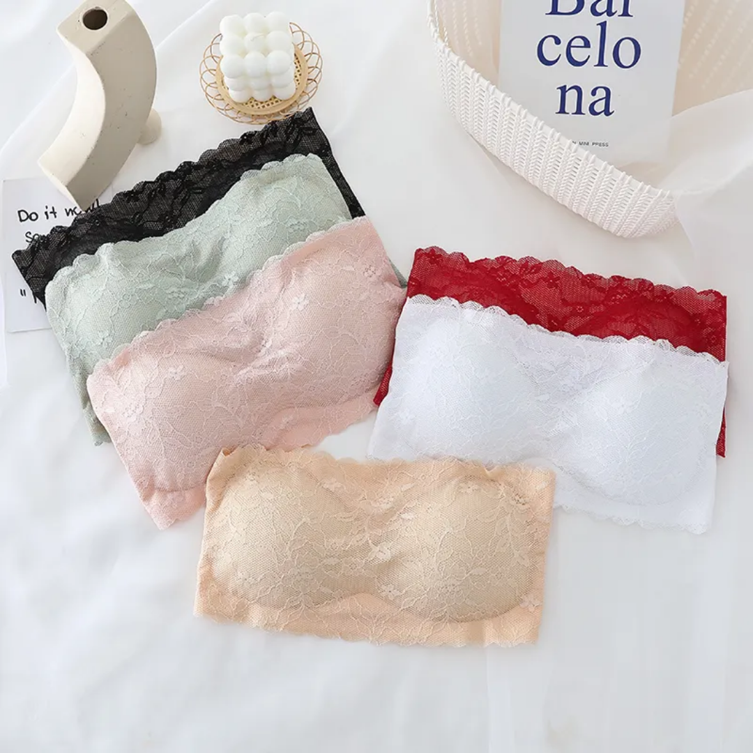 Elegant Flower Pattern Seamless No Hook Bra Free size For (28-36)