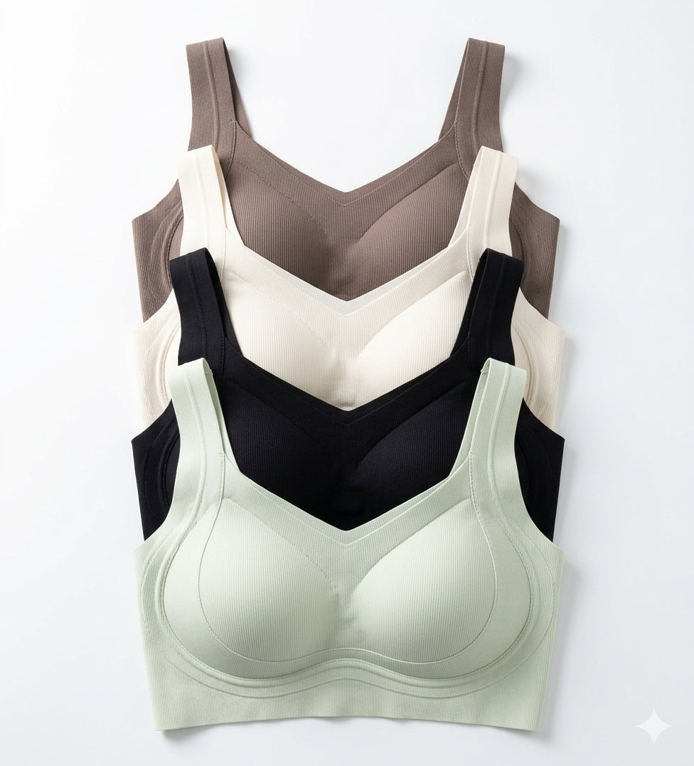 (34-40) Wide Shoulder Seamless Bra Without Hooks(V1)