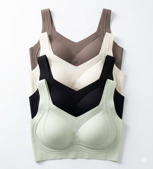 (34-40) Wide Shoulder Seamless Bra Without Hooks(V1)