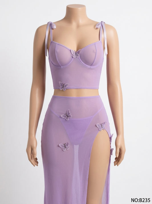 Premium Butterfly Net Gown B235