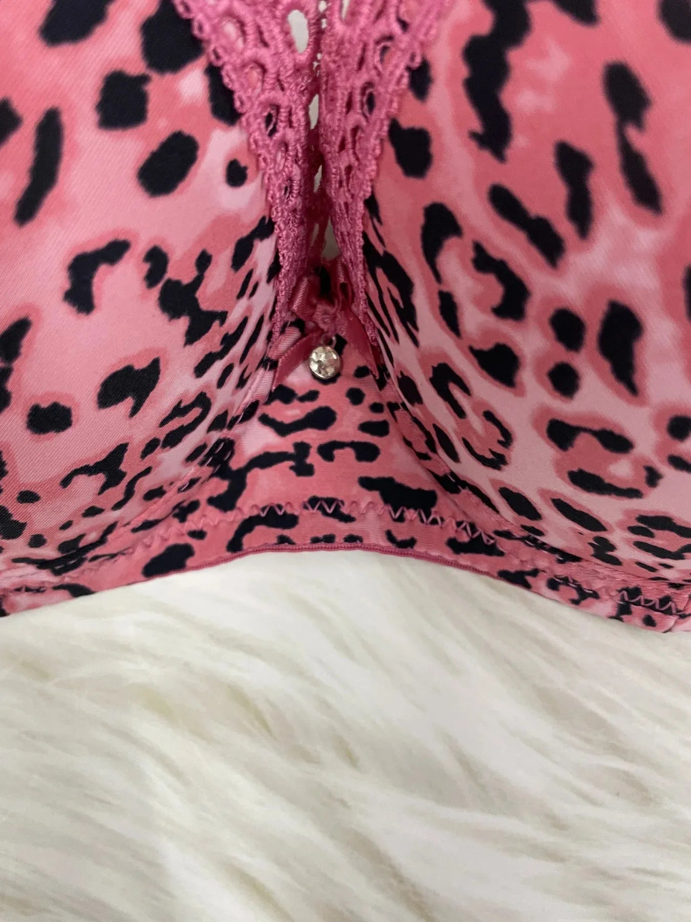 (36-42)C Leopard Print Thin Pad  C Cupsize  Wired Bra (156)