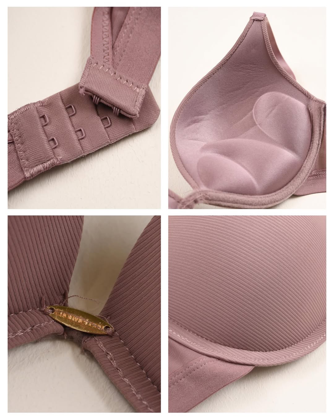 (38-42)C Premium Double Padded Pushup Wired Plunge Bra (115)