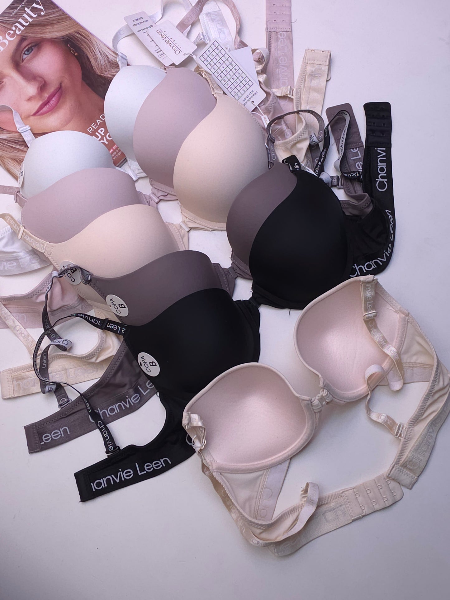 (34-40)b Chanvie Leen 2 in 1 Front Buckle Back Hooks Bra 170