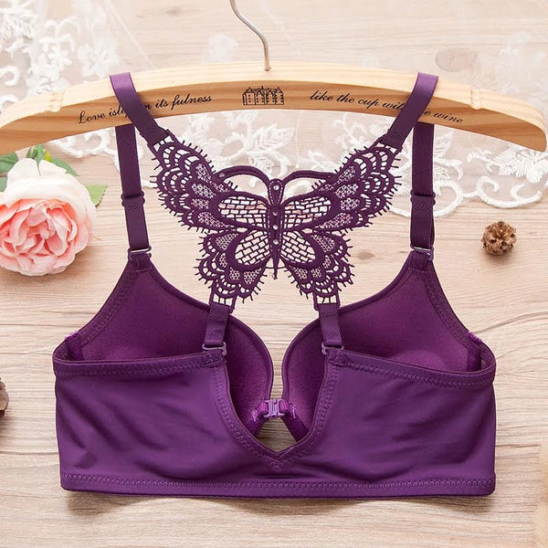 (32-38)B Double Padded Butterfly Bra Panty Set [132]