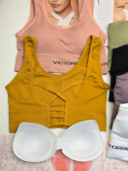 Victoria's Star  WIDE STRAP SPORTS BRA Free Size For (30-36) (012)