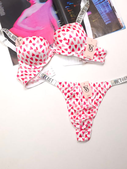 (34-40)b  size Pinky Victoria secret Bridal Padded Pushup Wired Bra set 5001 (155)*