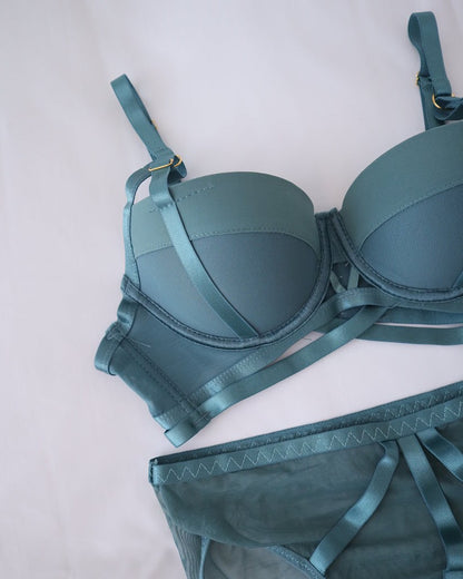 (32-36)b  size Elegant Padded Pushup Bra Panty Set (053)