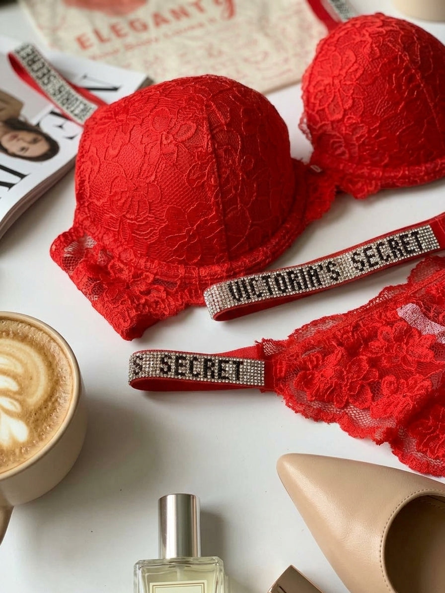(34-40)B Elegant Double Padded Pushup Lacy Bra^