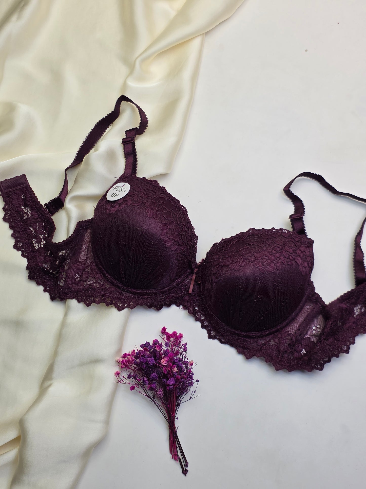 Elegant Double Padded Pushup Lacy Bra( 132)*