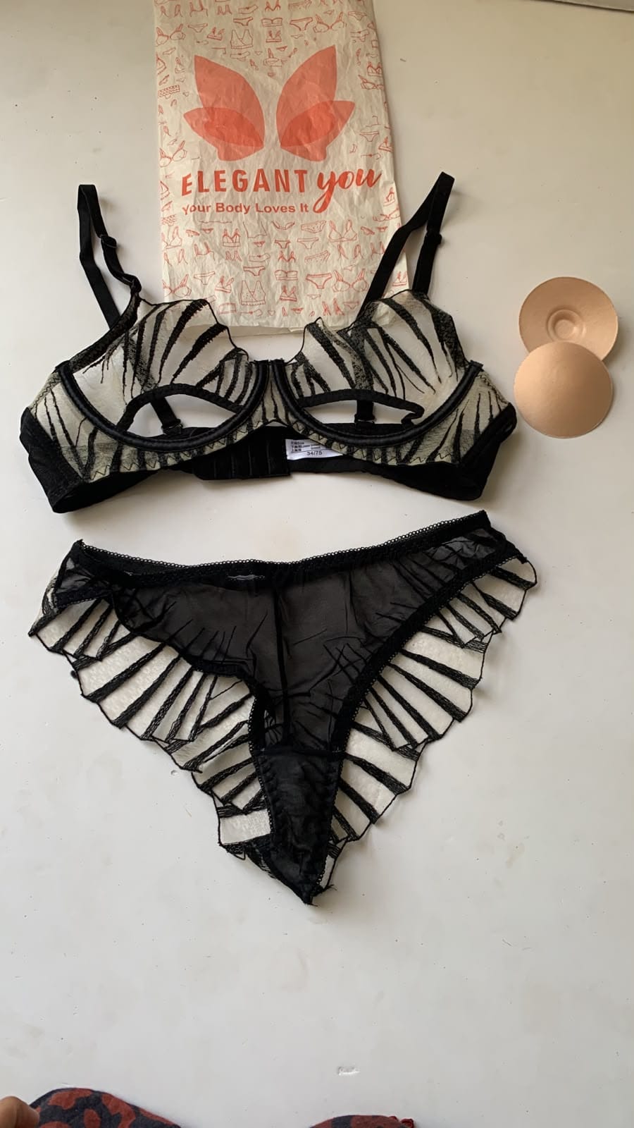 (34-38)b Elegant Soft Net Underwired Bra PantySet(F9)
