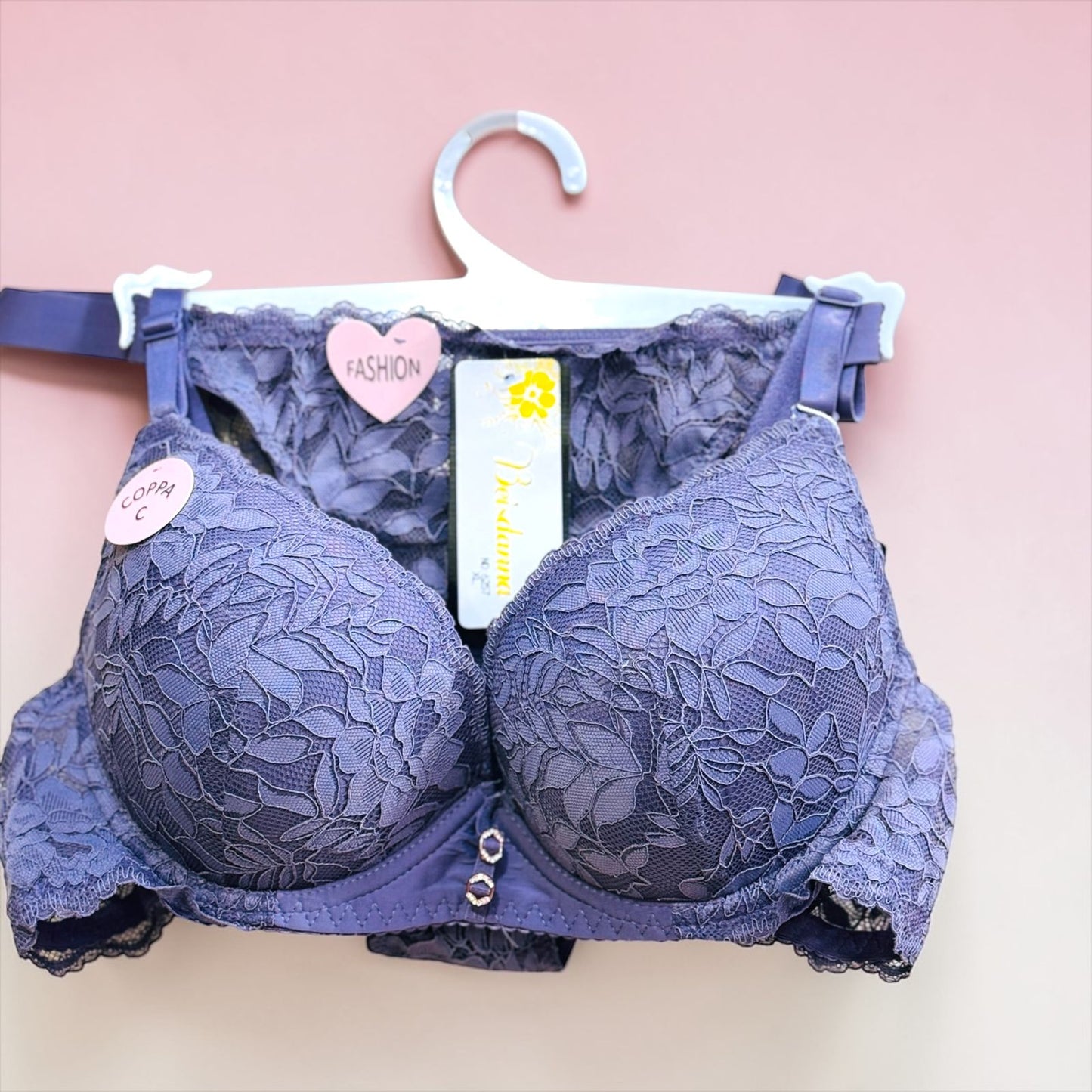 (38-42)C Elegant Padded Push-up Lace Bridal Bra & Thong Underwear*