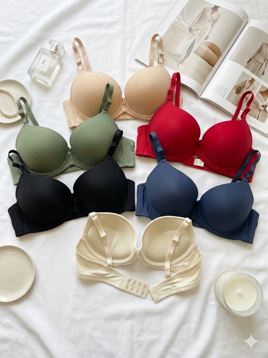 (32-38)b Soft Padded Pushup Underwire Bra 1399