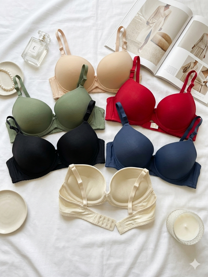 (32-38)b Soft Padded Pushup Underwire Bra 1399