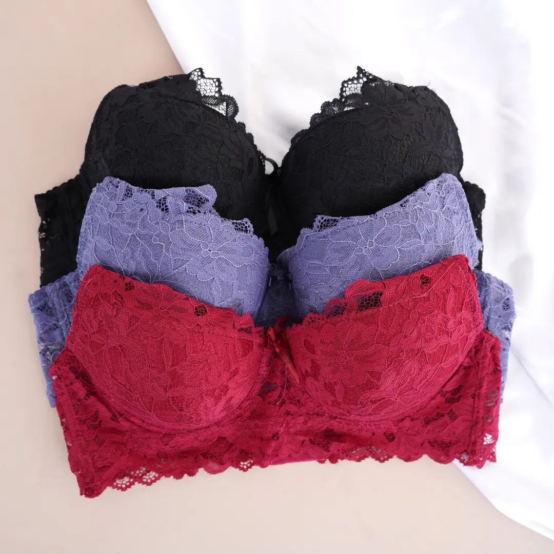 Stylish Lacy Double Padded Wired Push-up Bra