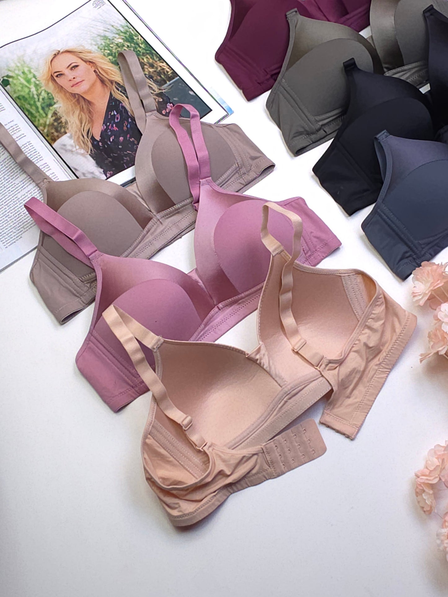 (36-42)b  Thin Padded Non Wired T Shirt Bra (076)