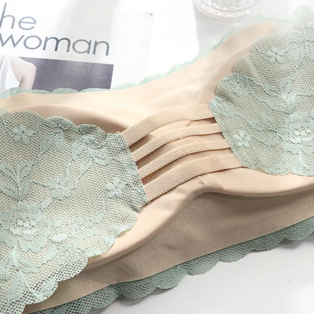 Elegant Flower Pattern Seamless No Hook Bra Free size For (28-36)