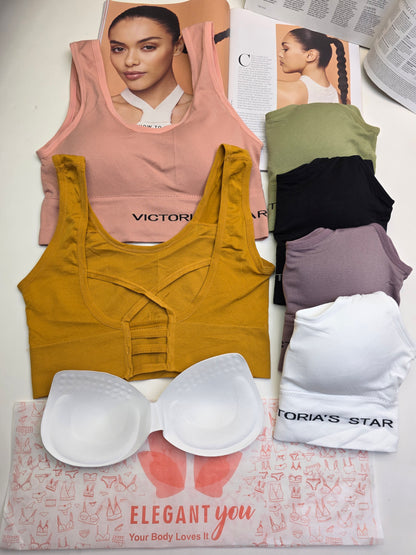 Victoria's Star  WIDE STRAP SPORTS BRA Free Size For (30-36) (012)