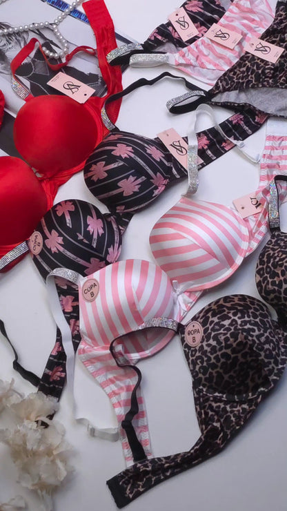 (38&40)b size Bow Victoria secret Bridal Padded Pushup Wired Bra set (141)