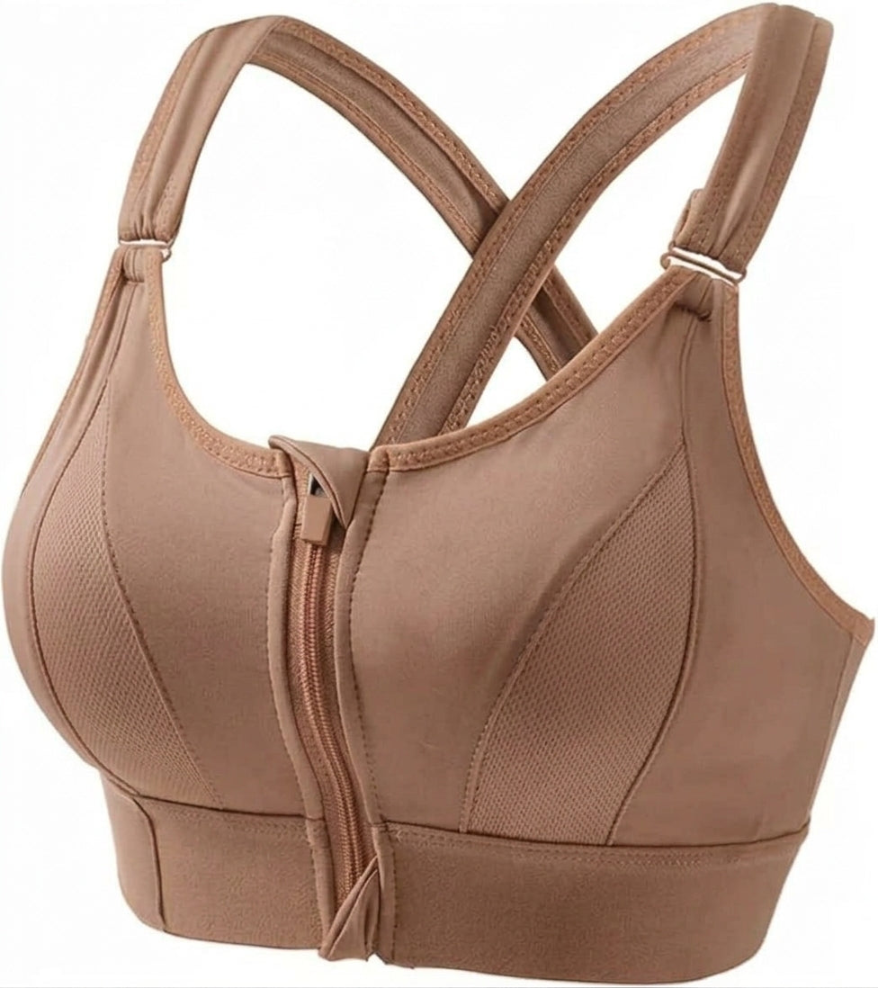 (34-46)High Impact, A Grade Ultimate Comfort Sports Bra Zipper(026)*