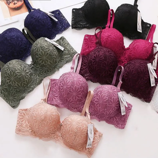 (36-42)B Elegant Padded Push-up Lace Bridal Bra