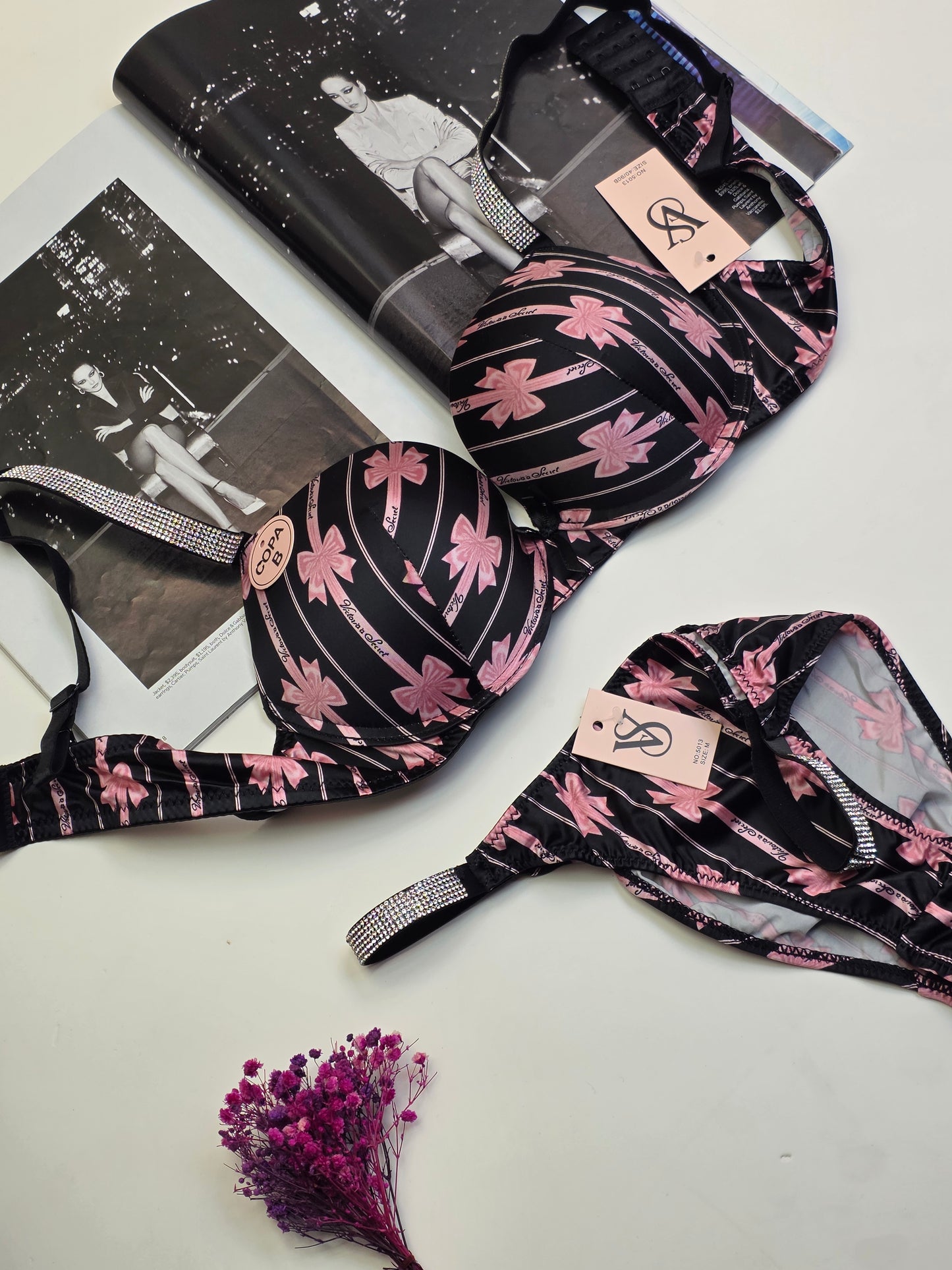 (38&40)b size Bow Victoria secret Bridal Padded Pushup Wired Bra set (141)