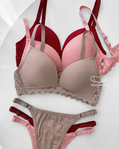 Elegant light padded bra set