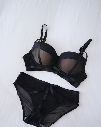(32-36)b  size Elegant Padded Pushup Bra Panty Set (053)