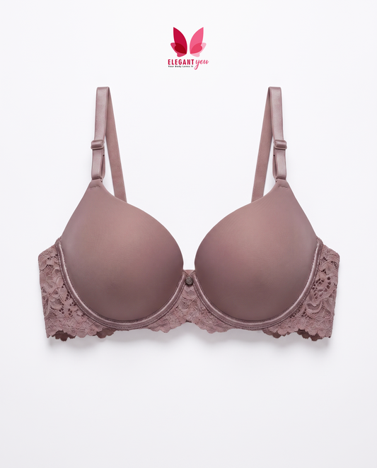 (34-40)b Elegant Lace Strap Soft Padded Pushup Wire Bra(041)