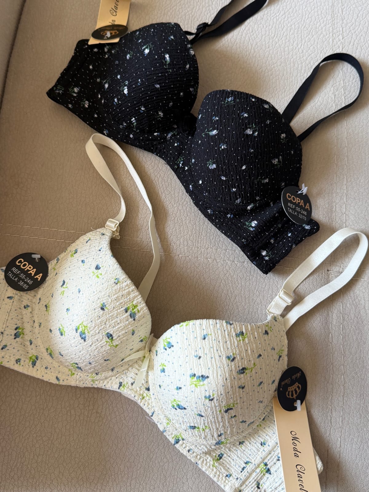 (36-42) Flower PrintedThin Pad Underwire Bea (176)