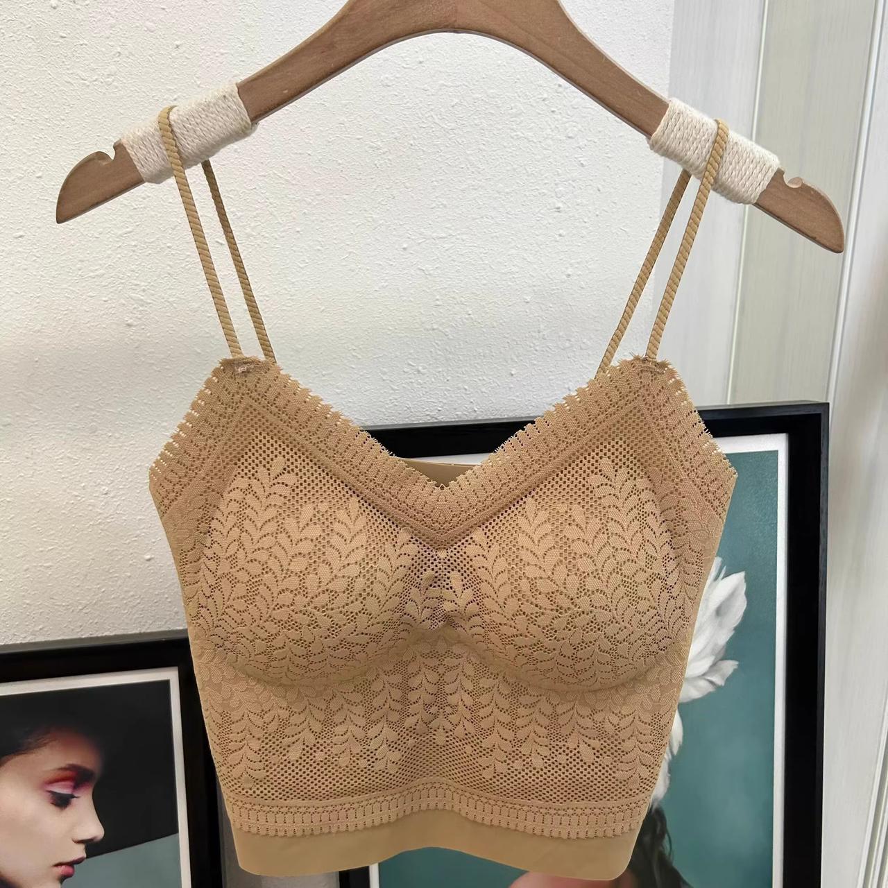 (30-36) Seamless Thin Straps Lacy Brallete