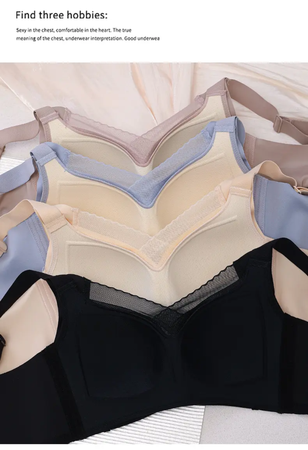 (36-44)size Seamless Lightweight Breathable Lifting Anti Glare Pushup Bra(050)