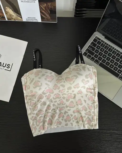 (34-40) Seamless Chittah Print Soft Pad Tank Top