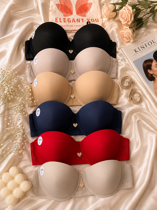 (34-40)C  Plain Half Cup C Cupsize Padded Bra(152) 33001
