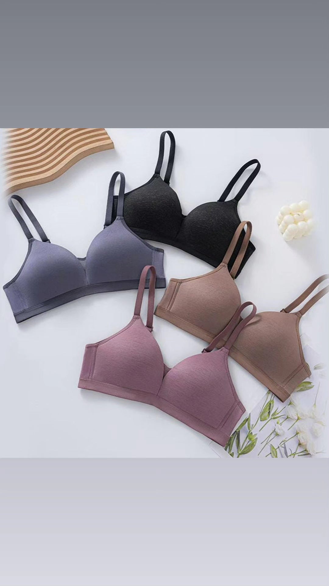 (34-40)b Thin Pad Non Wire T Shirt Bra 7828 (064)