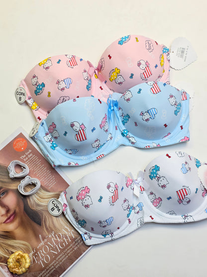 (36-42) Hello Kitty Half Cup Soft Push-up bra (173)