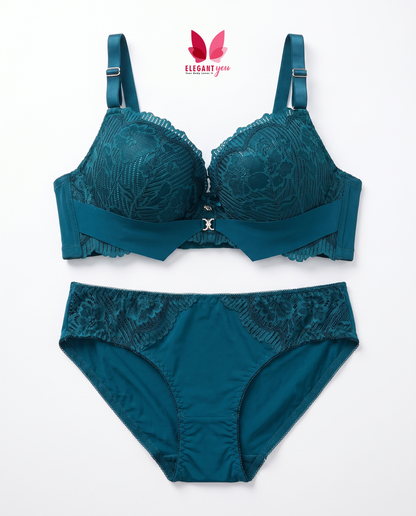 (36-42)C BRIDAL Lacy Double Padded Bra & Panty Set DXB1319^