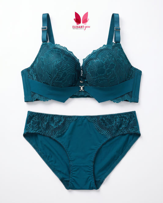 (36-42)C BRIDAL Lacy Double Padded Bra & Panty Set DXB1319^